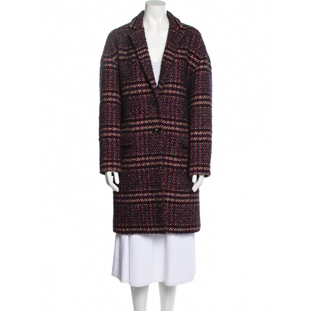 Rag & Bone Estelle Cocoon Coat – Purple Plaid Wool Blend - S - Picture 2 of 9